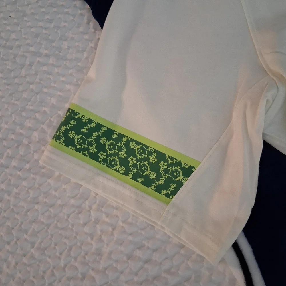 Adidas Men's Cream and Green Jersey